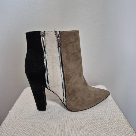 Tri-colour Faux Suede Booties - Picture 2 of 14